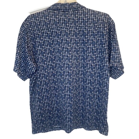 Kenneth Cole New York Men’s Blue Short Sleeve V Neck Pocket Nylon Shirt Sz XL - Picture 5 of 8